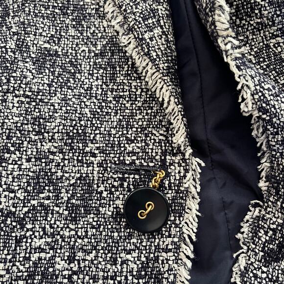 Talbots Women’s Navy Blue Tweed Blazer Size 16 - Picture 9 of 9